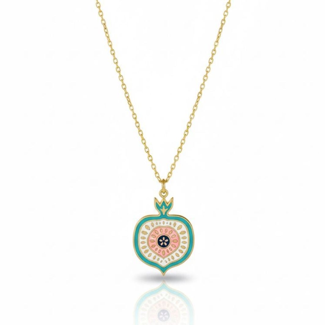 The Pomegranate Enamel Necklace (Pink)
