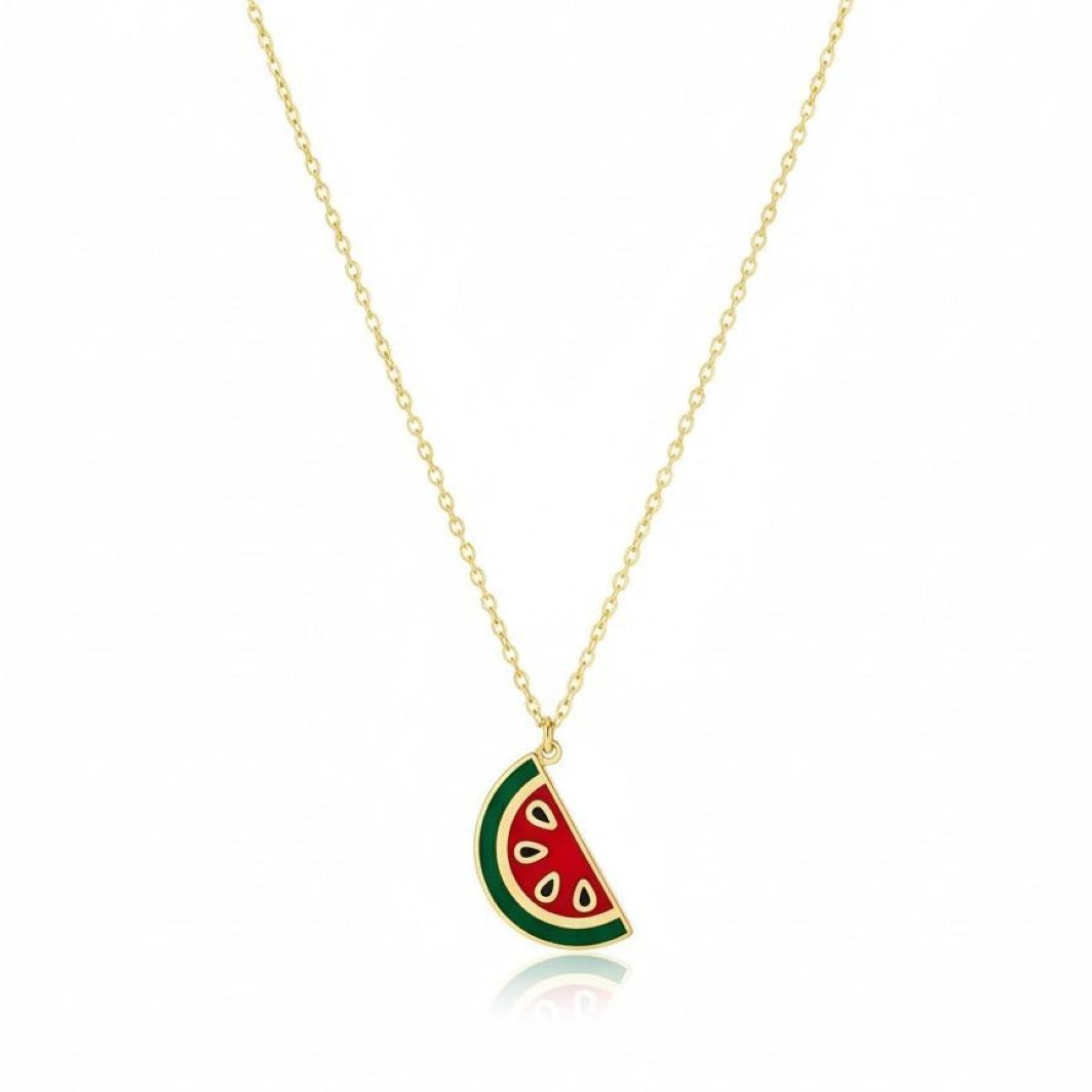 Slice of Hope Watermelon Enamel Necklace